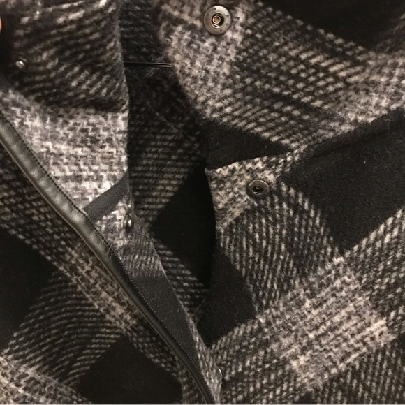 Smartwool Aspen Grove Plaid Poncho Jacket XL gray merino wool black - Picture 5 of 16